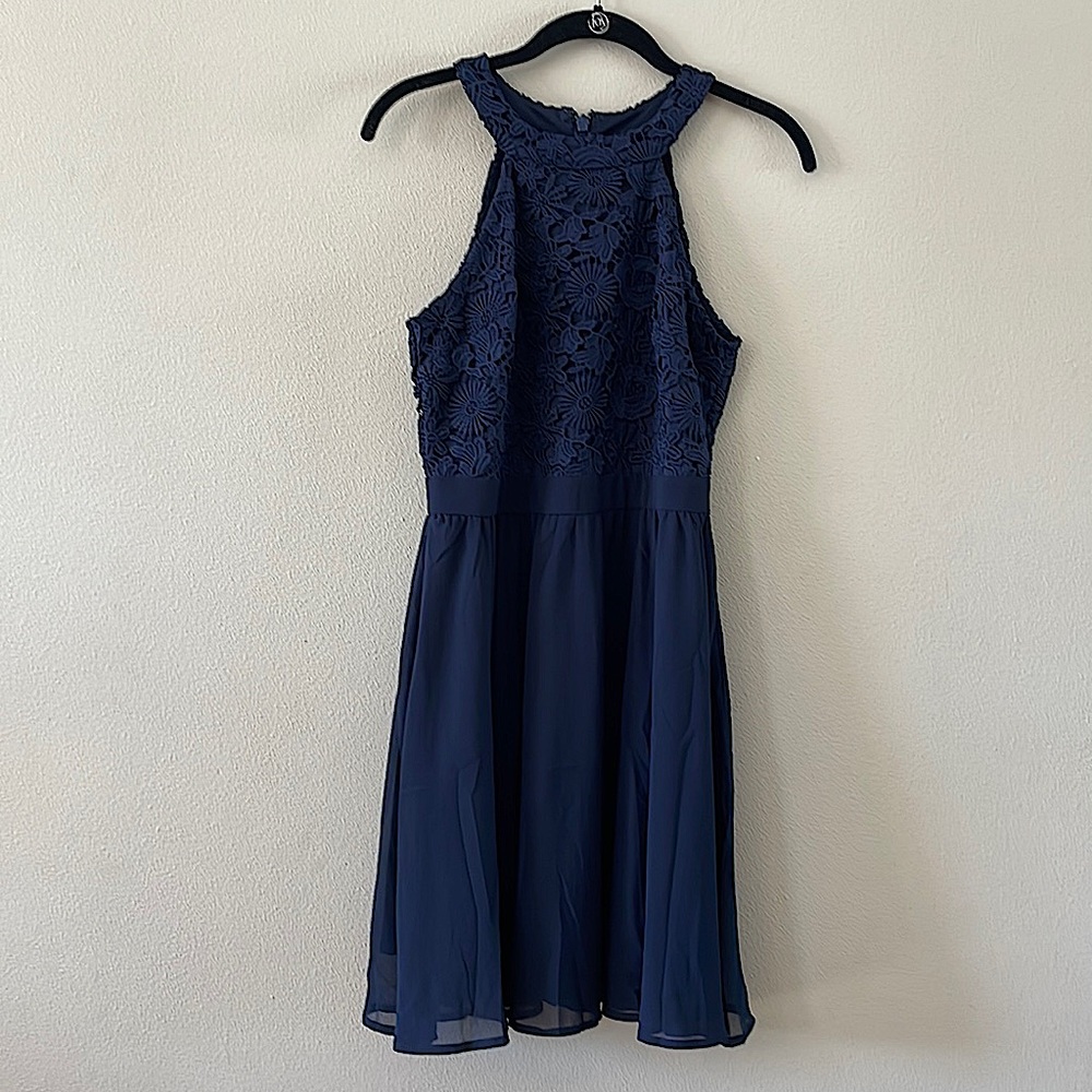 Lulus Navy A-line Dress